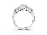 White gold Three-Stone Cushion and Princess Cut Diamond Ring with Channel Band and Four-Prong Setting_31