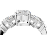 White gold Three-Stone Cushion and Princess Cut Diamond Ring with Channel Band and Four-Prong Setting_32
