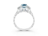 White gold Three-Stone Emerald Cut Aquamarine Braided Band Ring with Four-Prong Setting_39