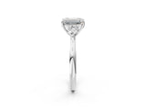 White gold Three-Stone Emerald Cut Brilliant Diamond Solitaire Ring with Tapered Band and Four-Prong Setting_15