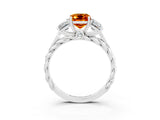 White gold Three-Stone Emerald Cut Citrine Braided Band Ring with Four-Prong Setting_39