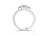 White gold Three-Stone Emerald Cut Cut Diamond Pavé Band with Prong Setting_22