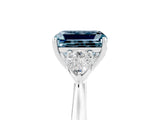 White gold Three-Stone Emerald Cut Cut Diamond Ring with Pear Side Stones in Four-Prong Setting_5