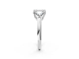 White gold Three-Stone Emerald Cut Cut Diamond Ring with Trillion Side Stones and Four-Prong Setting_17