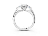 White gold Three-Stone Emerald Cut Cut Diamond Ring with Trillion Side Stones and Four-Prong Setting_18