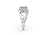 White gold Three-Stone Emerald Cut Cut Diamond Split Shank Prong Set Ring_21