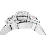 White gold Three-Stone Emerald Cut Cut Diamond Split Shank Prong Set Ring_23