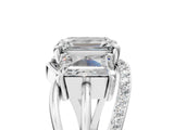 White gold Three-Stone Emerald Cut Cut Diamond Split Shank Prong Set Ring_24