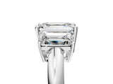 White gold Three-Stone Emerald Cut Diamond Engagement Ring with Prong Setting on a White Gold Band_47