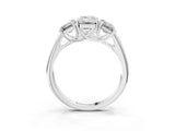 White gold Three-Stone Emerald Cut Diamond Engagement Ring with Prong Setting_10