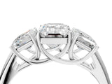 White gold Three-Stone Emerald Cut Diamond Engagement Ring with Prong Setting_11