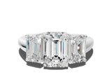 White gold Three-Stone Emerald Cut Diamond Engagement Ring with Prong Setting_7