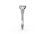 White gold Three-Stone Emerald Cut Diamond Pavé Band with Four-Prong Setting_65