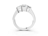 White gold Three-Stone Emerald Cut Diamond Ring with Channel Set Band and Four-Prong Setting_21