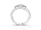 White gold Three-Stone Emerald Cut Diamond Ring with Channel Set Band and Four-Prong Setting_40