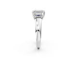 White gold Three-Stone Emerald Cut Diamond Ring with Channel Set Band and Four-Prong Setting_51