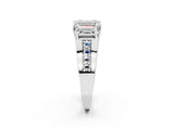 White gold Three-Stone Emerald Cut Diamond Ring with Channel-Set Band and Four-Prong Setting_54