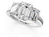 White gold Three-Stone Emerald Cut Diamond Ring with Channel-Set Band and Four-Prong Setting_69