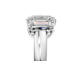 White gold Three-Stone Emerald Cut Diamond Ring with Channel-Set Band and Four-Prong Setting_73