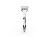 White gold Three-Stone Emerald Cut Diamond Ring with Channel-Set Band and Four-Prong Setting_80