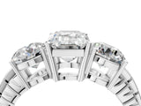 White gold Three-Stone Emerald Cut Diamond Ring with Channel-Set Band and Prong Setting_10