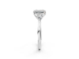 White gold Three-Stone Emerald Cut Diamond Ring with Pear  Side Stones in Four-Prong Setting_18