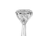 White gold Three-Stone Emerald Cut Diamond Ring with Pear  Side Stones in Four-Prong Setting_21