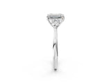 White gold Three-Stone Emerald Cut Diamond Ring with Pear  Side Stones in Four-Prong Setting_24