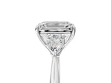 White gold Three-Stone Emerald Cut Diamond Ring with Pear  Side Stones in Four-Prong Setting_27
