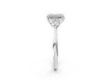 White gold Three-Stone Emerald Cut Diamond Ring with Pear  Side Stones in Four-Prong Setting_66