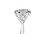 White gold Three-Stone Emerald Cut Diamond Ring with Pear  Side Stones in Four-Prong Setting_69