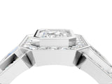 White gold Three-Stone Emerald Cut Halo Pavé Diamond Ring_11