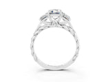 White gold Three-Stone Emerald Cut Moissanite Braided Band Ring with Four-Prong Setting_39