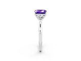 White gold Three-Stone Emerald Cut Tanzanite Ring with Pear  Side Stones in Four-Prong Setting_50
