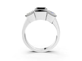 White gold Three Stone Fancy Black Asscher Cut Cut Channel Set Diamond Ring_27