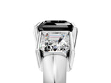 White gold Three Stone Fancy Black Asscher Cut Cut Channel Set Diamond Ring_29