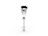 White gold Three-Stone Fancy Black Asscher Cut Cut Diamond Engagement Ring with Flat Band and Four-Prong Setting_14