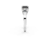 White gold Three-Stone Fancy Black Asscher Cut Cut Diamond Engagement Ring with Flat Band and Four-Prong Setting_14