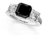 White gold Three-Stone Fancy Black Asscher Cut Cut Diamond Ring with Channel Set Band and Four-Prong Setting_13