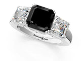 White gold Three-Stone Fancy Black Asscher Cut Cut Diamond Ring with Channel Set Band and Four-Prong Setting_13