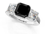 White gold Three-Stone Fancy Black Asscher Cut Cut Diamond Ring with Channel Set Band and Four-Prong Setting_37