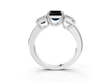 White gold Three-Stone Fancy Black Asscher Cut Cut Diamond Ring with Channel Set Band and Four-Prong Setting_39