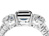 White gold Three-Stone Fancy Black Asscher Cut Cut Diamond Ring with Channel-Set Band and Prong Setting_16