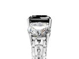 White gold Three-Stone Fancy Black Asscher Cut Cut Diamond Ring with Channel-Set Band and Prong Setting_17