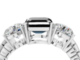 White gold Three-Stone Fancy Black Asscher Cut Cut Diamond Ring with Channel-Set Band and Prong Setting_22