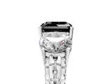 White gold Three-Stone Fancy Black Asscher Cut Cut Diamond Ring with Channel-Set Band and Prong Setting_25