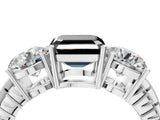 White gold Three-Stone Fancy Black Asscher Cut Cut Diamond Ring with Channel-Set Band and Prong Setting_28