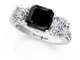 White gold Three-Stone Fancy Black Asscher Cut Cut Diamond Ring with Channel-Set Band and Prong Setting_36