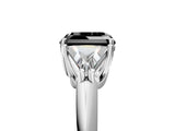 White gold Three-Stone Fancy Black Asscher Cut Cut Diamond Ring with Trillion Side Stones and Four-Prong Setting_16