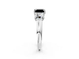 White gold Three-Stone Fancy Black Asscher Cut Cut Solitaire Ring with Classic Prong Setting_14
